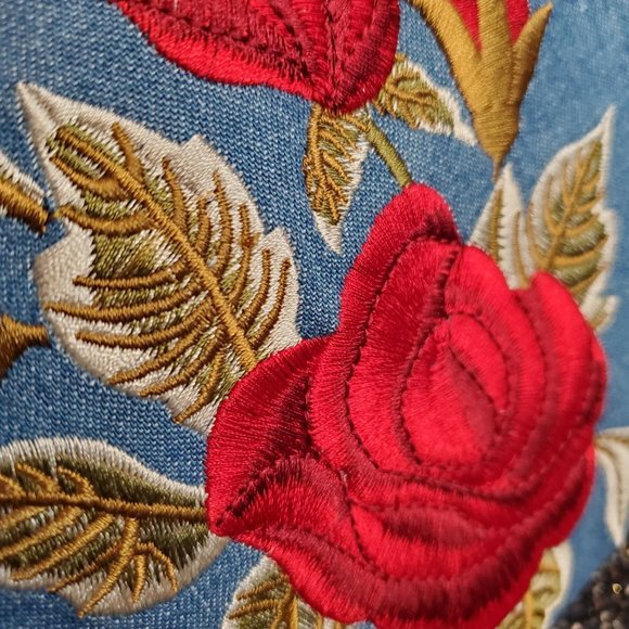 NWT Vintage Diane Gilman Blue Suede Rose Bag Purse - Picture 4 of 8